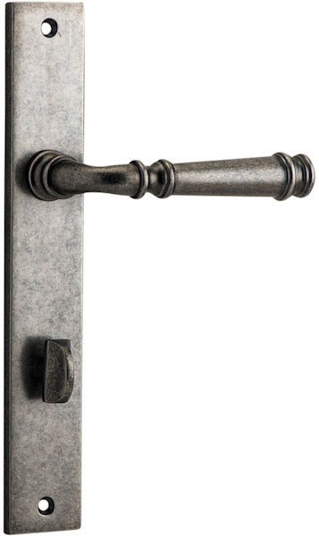 Verona Lever - Rectangular Backplate - Entry Point - Iver - Distressed Nickel - Door Levers