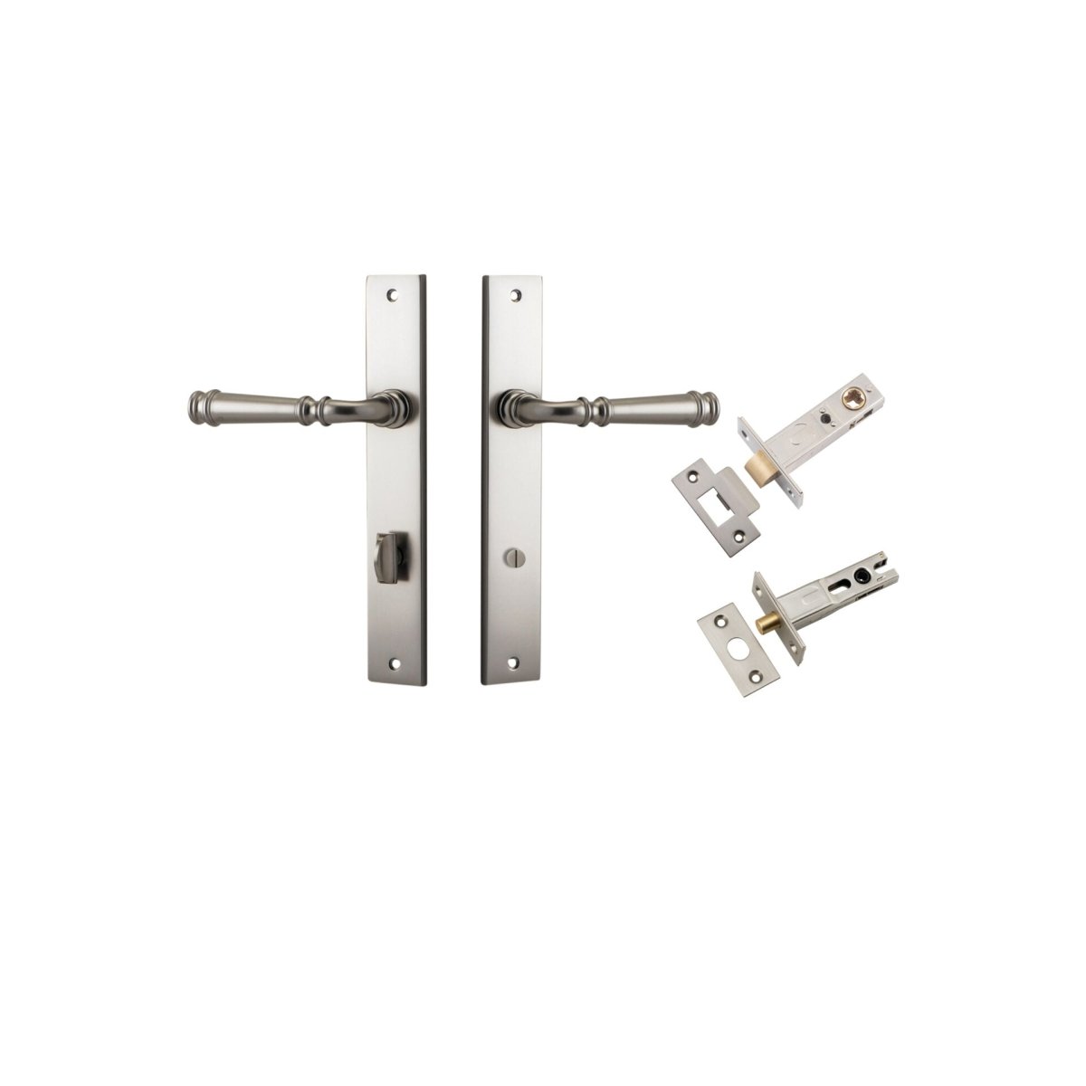 Verona Lever - Rectangular Backplate - Entry Point - Iver - Satin Nickel - Door Levers