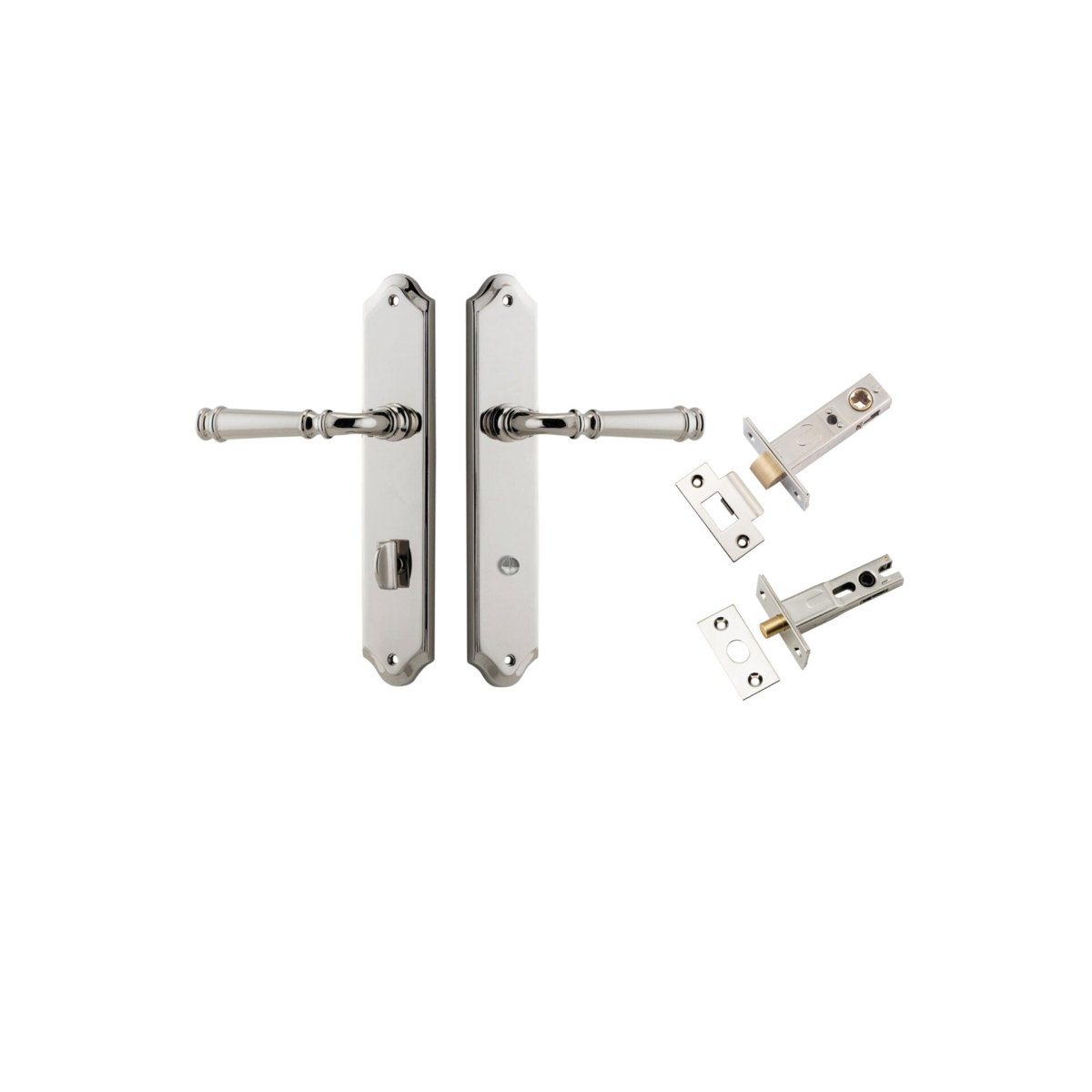 Verona Lever - Shouldered Backplate - Entry Point - Iver - Polished Nickel - Door Levers