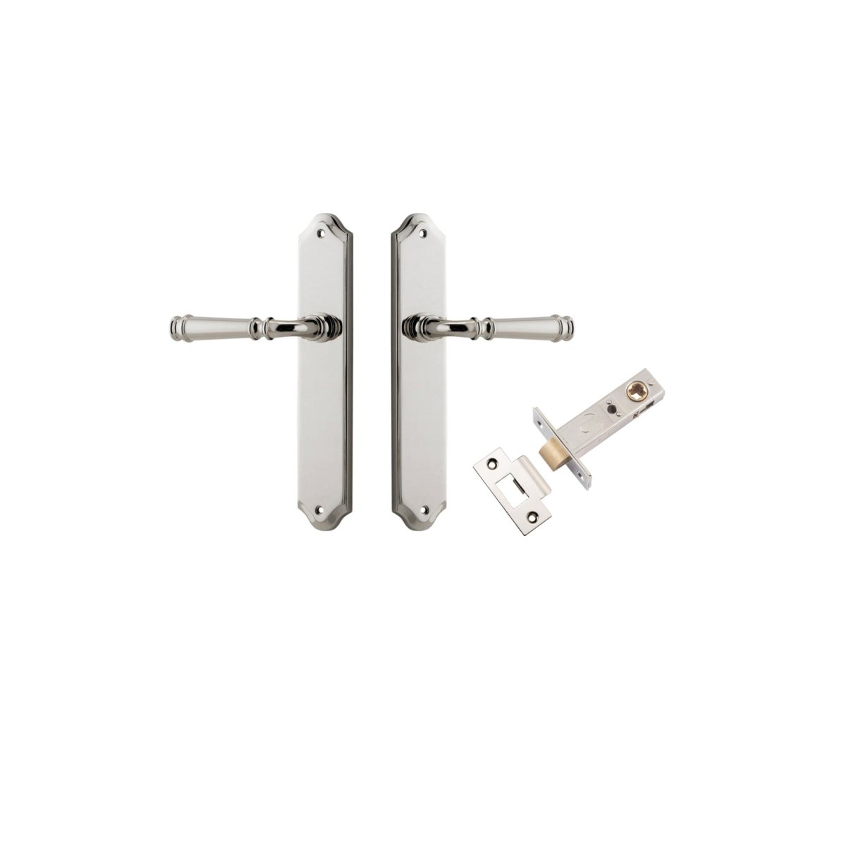 Verona Lever - Shouldered Backplate - Entry Point - Iver - Polished Nickel - Door Levers