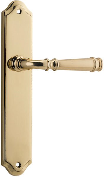 Verona Lever - Shouldered Backplate - Entry Point - Iver - Polished Brass - Door Levers