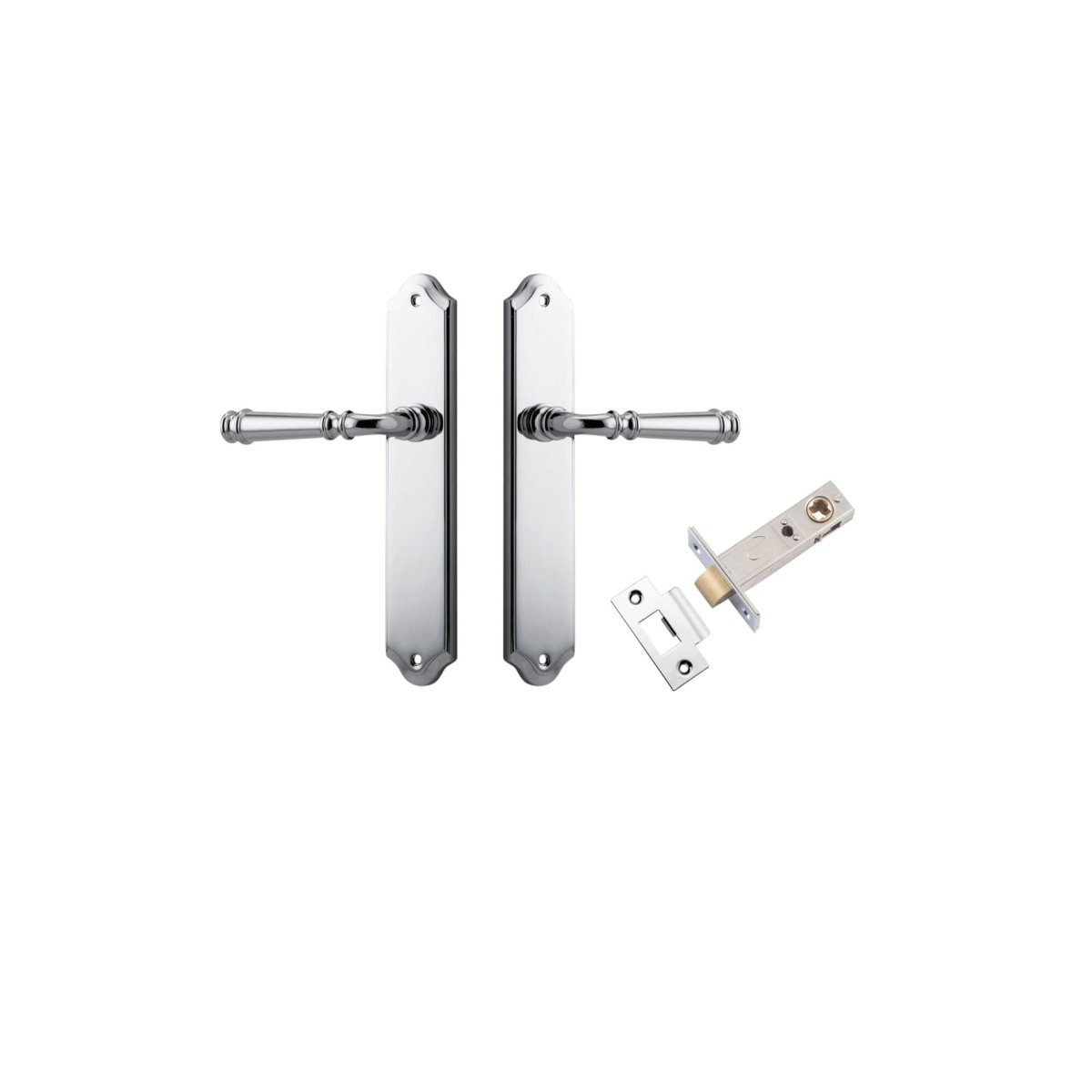 Verona Lever - Shouldered Backplate - Entry Point - Iver - Polished Chrome - Door Levers