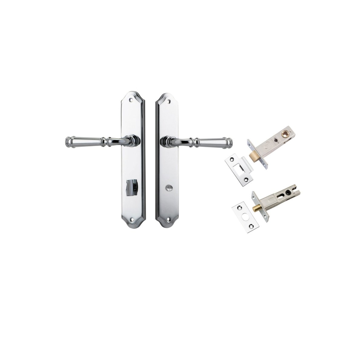 Verona Lever - Shouldered Backplate - Entry Point - Iver - Polished Chrome - Door Levers