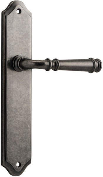 Verona Lever - Shouldered Backplate - Entry Point - Iver - Distressed Nickel - Door Levers