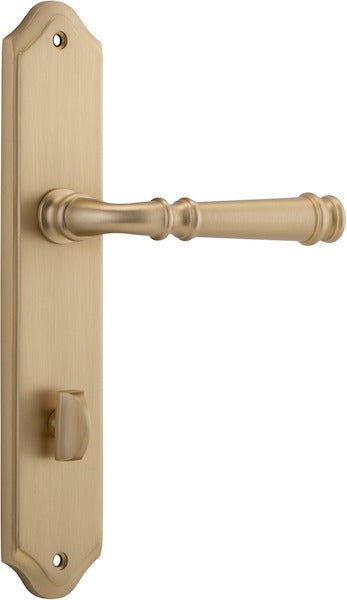 Verona Lever - Shouldered Backplate - Entry Point - Iver - Brushed Brass - Door Levers