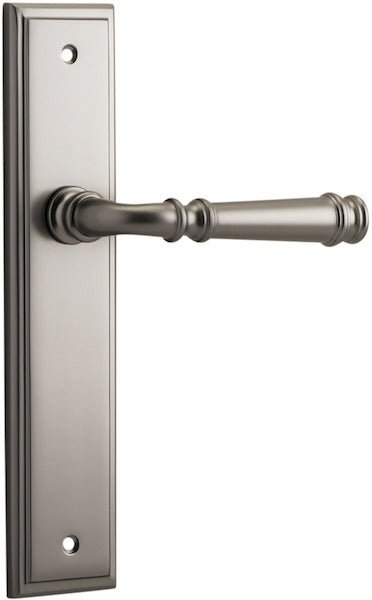 Verona Lever - Stepped Backplate - Entry Point - Iver - Satin Nickel - Door Levers