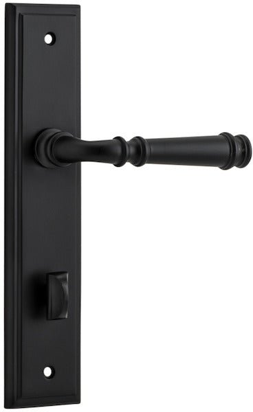 Verona Lever - Stepped Backplate - Entry Point - Iver - Matt Black - Door Levers