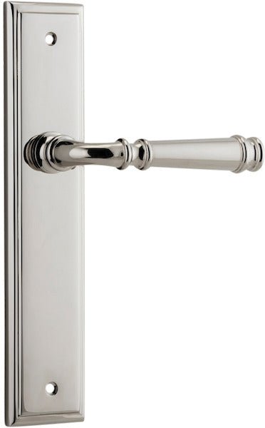 Verona Lever - Stepped Backplate - Entry Point - Iver - Polished Nickel - Door Levers